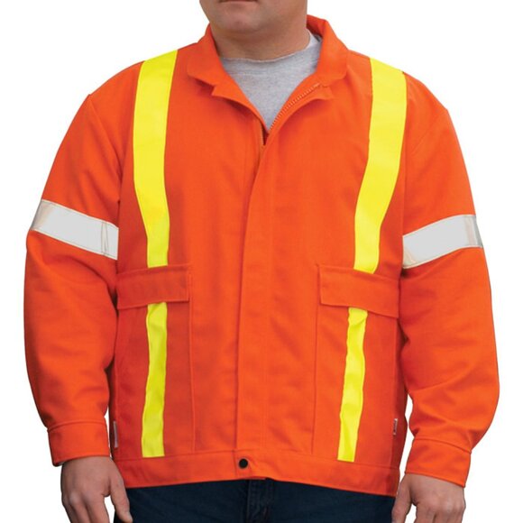 AGO Essential Workwear Denim Orange Jacket With Hoodie ARC/FR #HO-325 - Picture 1 of 12